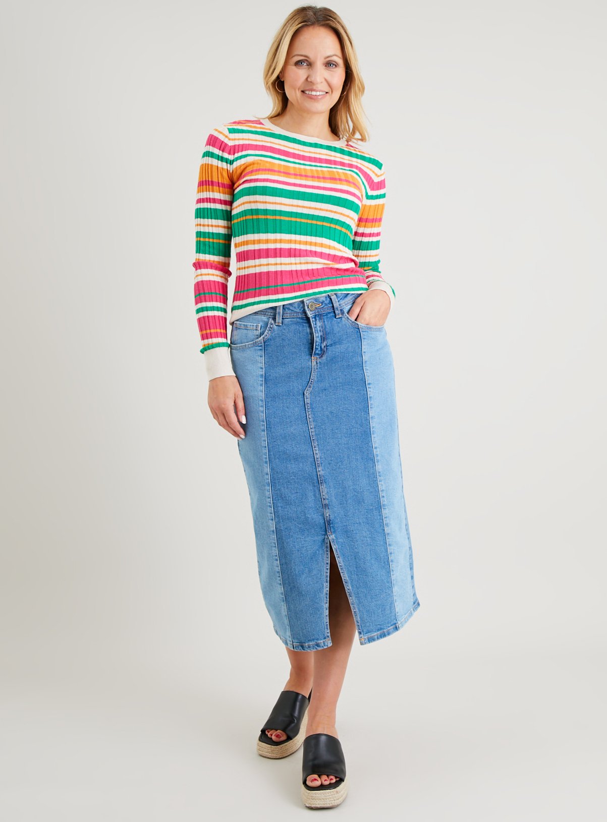 Bright Ribbed Stripe Jumper 10 - Image 2 thumbnail
